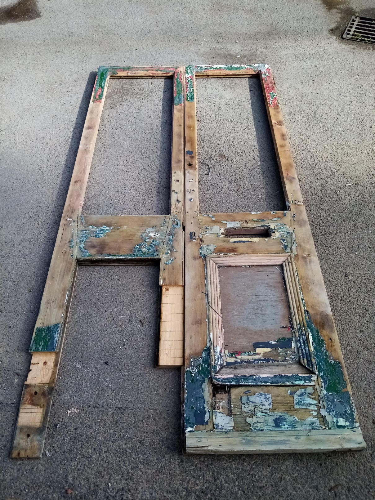 Door before treatment Door before treatment